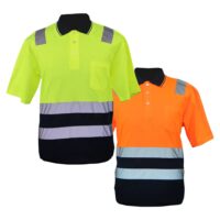 Two Tone Golf Shirts(lime & navy-orange navy)